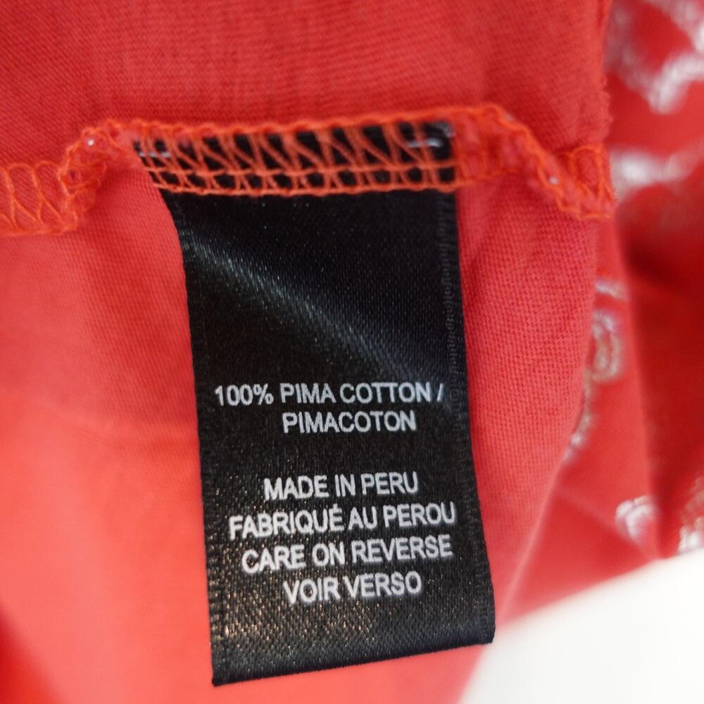 Vintage Y2K Tahari Tank Top Small Coral Metallic Foil Pima Fairy‎ Babydoll Tee - Picture 6 of 8